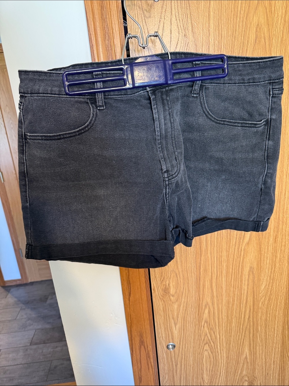 Old Navy Black Denim Cuffed Jean Shorts